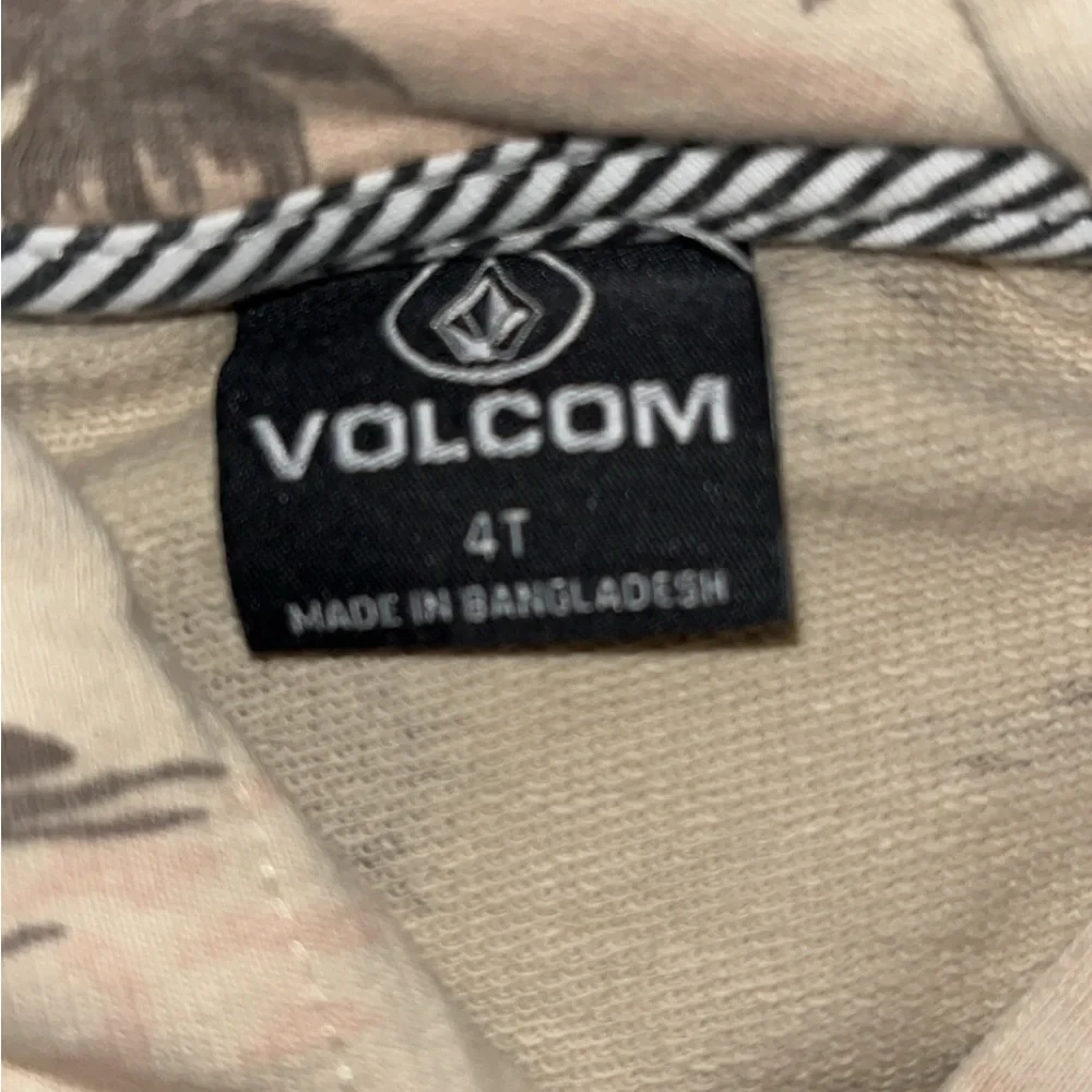 Volcom Toddler Palm Print Hoodie & Shorts Set - Cream and Gray